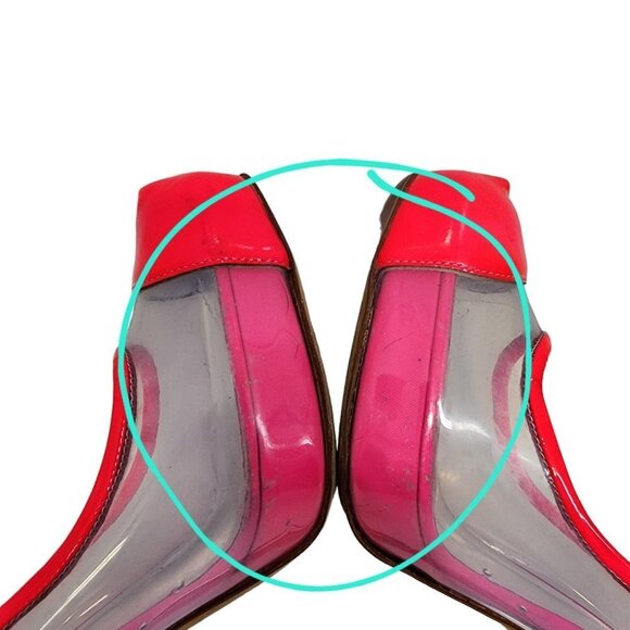 Dsquared2 Plastic and Leather Heels Women's Size 40 Pink and Clear - Picture 7 of 13